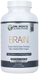 Brain, 180 capsules grassfed organs, glands, Spleen, Liver, Heart, Brain, Thymus, Kidney, Pancreas, Adrenal with Cortex, Testicle, Ovary, superfood