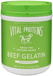 Collagen Protein Gelatin, 32 oz. Collagen protein is a traditional gelatin formula, this means that it will gel in cold liquids. It is recommended to add to hot liquids, or to use in recipes that require gelatin