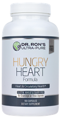 Hungry Heart: Nutrients for Circulatory Health, 180 capsules heart support supplement, 100% additive-free supplements, Dr. Rons Ultra-Pure, hawthorne berry, cactus, heart herbs, passion flower, taurine, heart nutrients