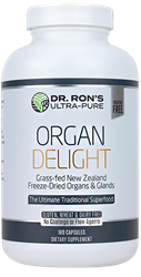 Organ Delight, 180 capsules grassfed organic organs, organic glands, Liver, Heart, Brain, Thymus, Kidney, Pancreas, Adrenal with Cortex, Testicle, Ovary, superfood