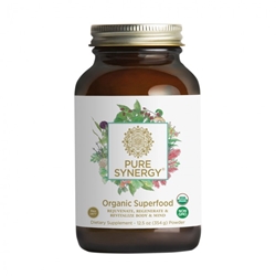 Pure Synergy Organic Superfood, 12.5 ounces superfood, supergreen formula, supergreens, organic superfood, green juices, antioxidants, pure synergy, Algae, Phytonutrients, Enzymes, Chinese Mushrooms, Herbal Extracts, Western Herbs, Natural Antioxidants